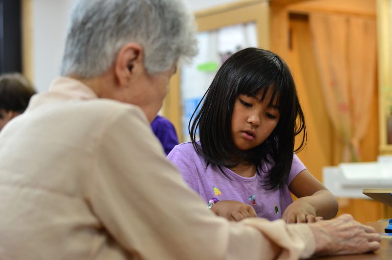 Image of students learning about and experiencing the importance of service